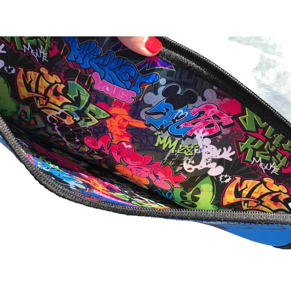 NWT Disney Parks D-tech Large Device Zippered Bag Pouch Mickey Mouse Graffiti